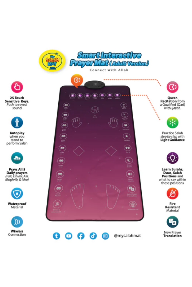 My Salah Mat - Tapis interactif Adultes | Rose