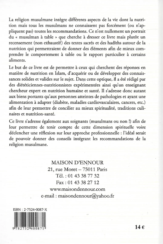 La nutrition en Islam | Maison d'Ennour