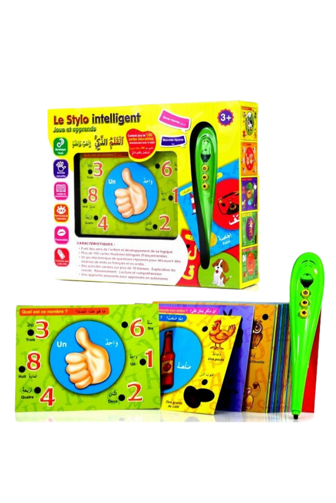 Le Stylo intelligent - Joue et apprend avec plus de 100 cartes illustrées bilingues (français/arabe)