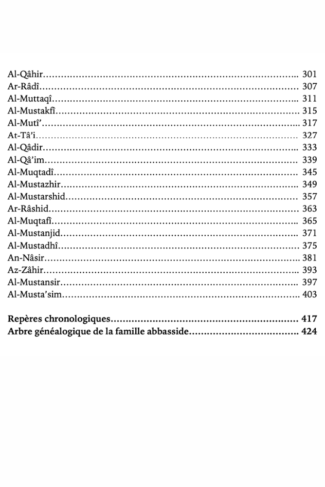 Histoire des Califes Abbassides