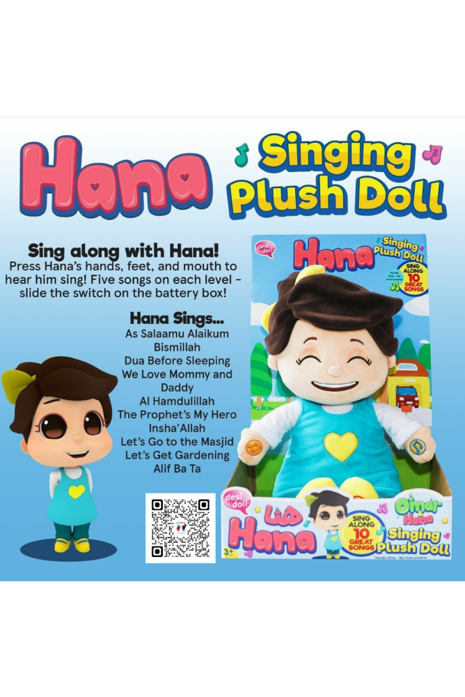Peluche chantante Hana – Série malaisienne à succès "Omar et Hana"